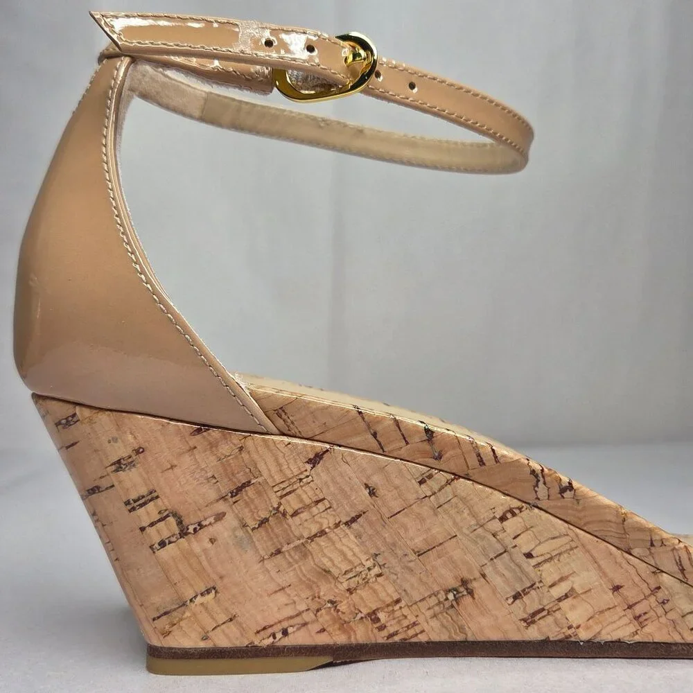NWT Stuart Weitzman Women's Nudistcurve 50 Wedge Sandles Cork